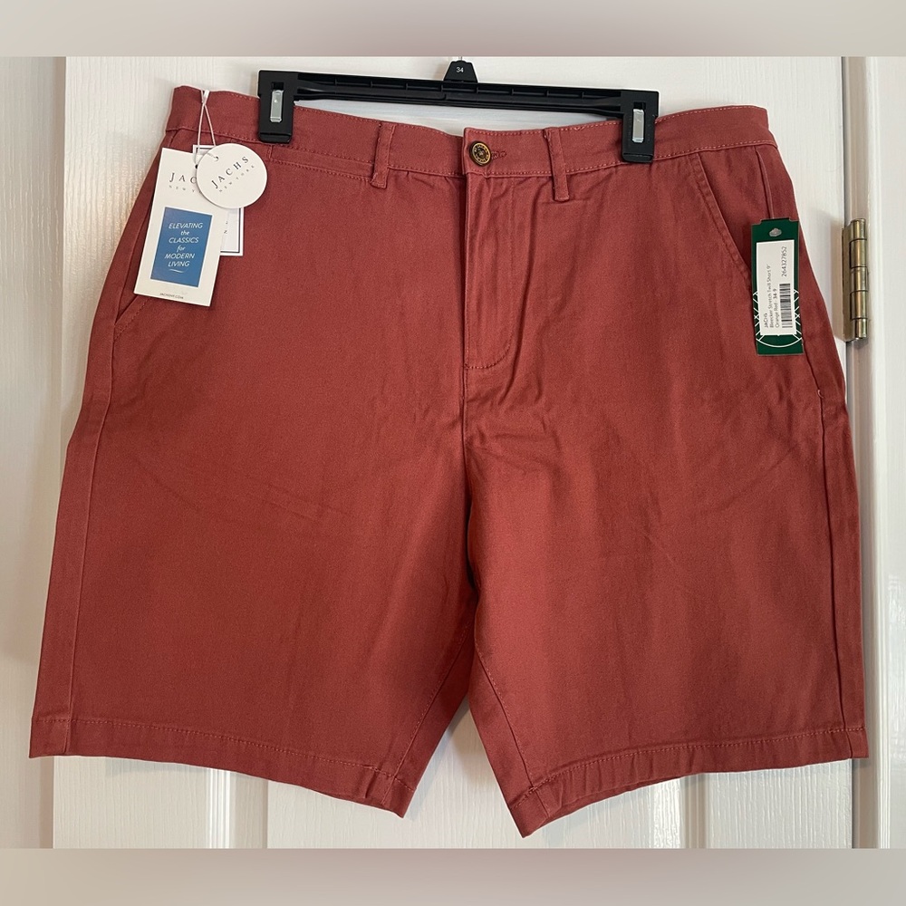 Jachs Men's Bleecker Stretch Twill Rust Color Shorts